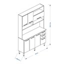 Ver imagem 4 de Armário para Cozinha 7 Portas 2 Gavetas Laranja/Freijó/Off White