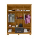 Ver imagem 4 de Guarda-Roupa Casal com 6 Portas e 2 Gavetas 149,6cm Multimóveis CR35674 Madeirado/Cinza