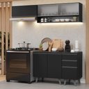 Ver imagem 1 de Armário de Cozinha Compacta 200 Cm Preto Nice Madesa 13 Preto