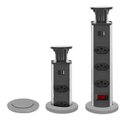 Ver imagem 1 de Torre de Tomada para Bancada Embutir Retrátil com 3 Tomadas