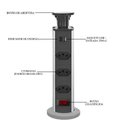 Ver imagem 4 de Torre de Tomada para Bancada Embutir Retrátil com 3 Tomadas