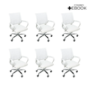 Ver imagem 3 de Kit 6 Cadeiras de Escritório Begonia Mesh Ergonômico Branco + E-book