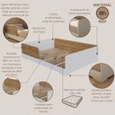 Ver imagem 6 de Cama Infantil Montessoriana Casal Mark em MDF Branco/Louro Freijó Grann