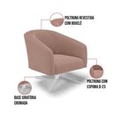 Ver imagem 6 de Cadeira Sala de Jantar Giratória Cromada Kit 2 Stella Bouclê D03 - D'Rossi Cor Rose