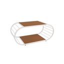 Ver imagem 1 de Mesa de Centro para Sala Kappesberg Crome Industrial de Metal 90cm Canela/branco