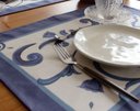 Ver imagem 3 de Jogo Americano Paixão Mediterrânea - Branco Cru e Azul Sarja de Algodão (Kit com 2)