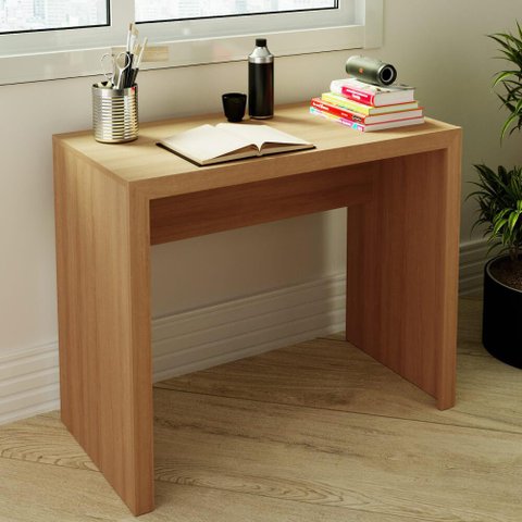 Mesa de Escritório 90 cm - Amêndoa