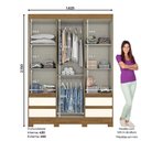 Ver imagem 4 de Guarda Roupa Henn Briz 3 Portas 4 Gavetas Nature Off White