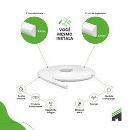 Rodameio Boiserie EVA 2,3cm x 12mm x 5m Autocolante Flexível RM61 Meu Rodapé - 3