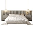 Ver imagem 2 de Conjunto Cabeceira King 360cm C/ 2 Mesas de Cabeceira em Mdf Cor:grigio com Preto