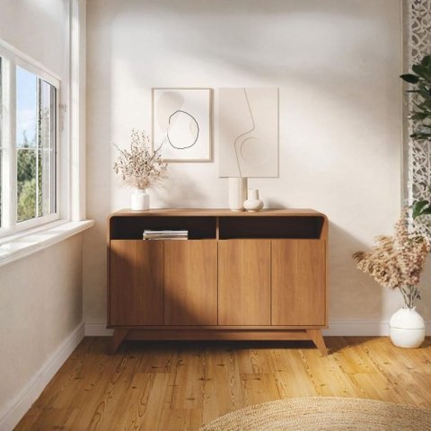 Bancada Nature Moderno 4 Portas 1 Gaveta MDP 125cm Mais de Casa