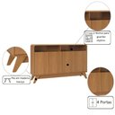 Ver imagem 3 de Bancada Nature Moderno 4 Portas 1 Gaveta MDP 125cm Mais de Casa