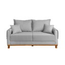 Ver imagem 2 de Sofá Living 2 Lugares Linho Cinza Ananda 160cm CabeCasa MadeiraOriginals