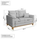 Ver imagem 3 de Sofá Living 2 Lugares Linho Cinza Ananda 160cm CabeCasa MadeiraOriginals