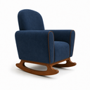 Ver imagem 7 de Poltrona Amamentação Nuvem Base Balanço com Puff Suede:Suede Azul Marinho