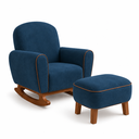 Ver imagem 5 de Poltrona Amamentação Nuvem Base Balanço com Puff Suede:Suede Azul Marinho