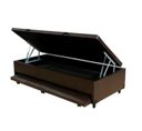 Ver imagem 1 de Cama Box Bau Solteiro com Auxiliar Semi Ortopedica Corino 78x188:marrom