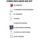 Ver imagem 2 de Gabinete 02 Portas Suspenso Banheiro Lavatório + Armário + Torneira + Engate Flexível + Veda Rosca