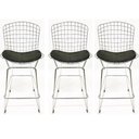 Ver imagem 1 de Kit 3 Banquetas BERTÓIA cromada assento preto altura 60cm - Poltronas do Sul