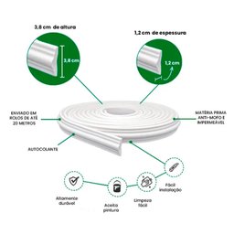 Rodameio Boiserie EVA 3,8cm x 12mm x 2,5m Autocolante Flexível Meu Rodapé - 3