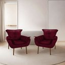 Ver imagem 1 de Kit 2 Poltronas Decorativa Mona para Sala, Salão Escritório Bordo