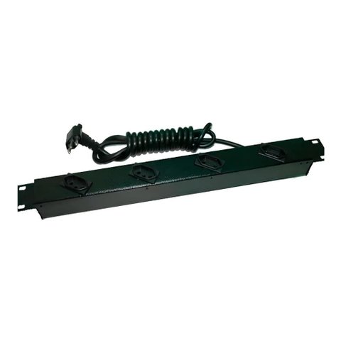 Regua com 4 Tomadas - para Rack 19 - 20a - Cabo 2,5m - Preto - Redrack Ct04pt20a