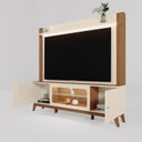 Ver imagem 5 de Estante para TV e Home Theater até 75 Polegadas MDF 198,4cmx188,5cm Maceió Bege Off White/Amêndoa