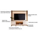 Ver imagem 6 de Estante para TV e Home Theater até 75 Polegadas MDF 198,4cmx188,5cm Maceió Bege Off White/Amêndoa