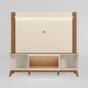 Ver imagem 4 de Estante para TV e Home Theater até 75 Polegadas MDF 198,4cmx188,5cm Maceió Bege Off White/Amêndoa