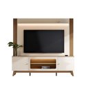 Ver imagem 2 de Estante para TV e Home Theater até 75 Polegadas MDF 198,4cmx188,5cm Maceió Bege Off White/Amêndoa