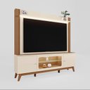 Ver imagem 7 de Estante para TV e Home Theater até 75 Polegadas MDF 198,4cmx188,5cm Maceió Bege Off White/Amêndoa