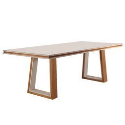 Mesa de Jantar Retangular com Detalhe Central - Malta-2,0 x 1,0 metros - Requinte Salas - 1