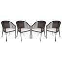 Ver imagem 1 de Kit 4 Cadeiras Alumínio Fibra Sintética com Assento Tabaco