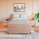 Ver imagem 2 de Cama Box Viúva Bege + Colchão Paris Molas Ensacadas Bege Bege/bege