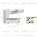 Ver imagem 4 de Armário de Cozinha Completa de Canto Veneza Multimóveis V2051 Branco/Dourado