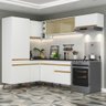 Armário de Cozinha Completa de Canto Veneza Multimóveis V2051 Branco/Dourado - 3