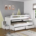 Ver imagem 1 de Cama Infantil/Juvenil Beliche com 2 Gavetas 2 Escrivaninhas Branco