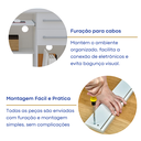 Ver imagem 6 de Escrivaninha Mesa Escritório 9665 Oscarini 2 Gavetas 100% MDF 103cm Branco