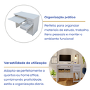 Ver imagem 4 de Escrivaninha Mesa Escritório 9665 Oscarini 2 Gavetas 100% MDF 103cm Branco