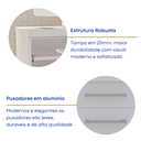 Ver imagem 5 de Escrivaninha Mesa Escritório 9665 Oscarini 2 Gavetas 100% MDF 103cm Branco