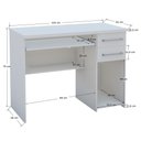 Ver imagem 3 de Escrivaninha Mesa Escritório 9665 Oscarini 2 Gavetas 100% MDF 103cm Branco