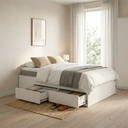 Ver imagem 4 de Cama Casal Dubai 4 Gavetas MDF sem Cabeceira Branco