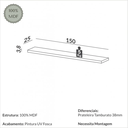 Ver imagem 3 de Prateleira Mdf para Painel de Tv com Suporte Invisível 1,50m Tb184 Dalla Costa-freijó
