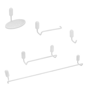 Kit de Acessórios para Banheiro 5 Peças Branco LF9903 Ducon Metais