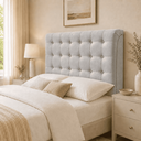 Ver imagem 2 de Cabeceira Ana Estofada Veludo p/ Cama Box Casal King 195cm Quarto
