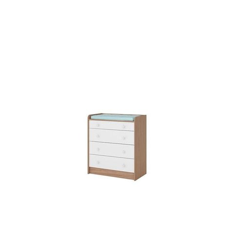Berço Mini Cama Retro, Colchão e Cômoda Carvalho/branco