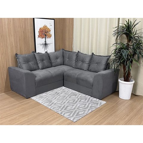 Sofá Canto Belo:cinza