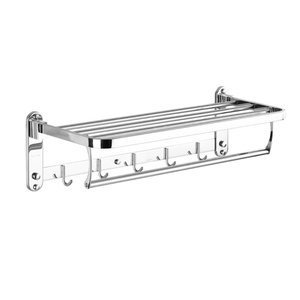 Toalheiro Prateleira Dobravel Inox Porta Toalhas Suporte Armazenamento Gancho Banheiro Quarto