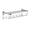 Ver imagem 1 de Toalheiro Prateleira Dobravel Inox Porta Toalhas Suporte Armazenamento Gancho Banheiro Quarto