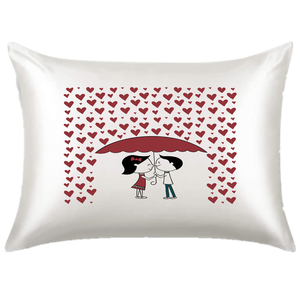 Fronha De Cetim Personalizada AntiFrizz Chuva de Amor FCPCAM